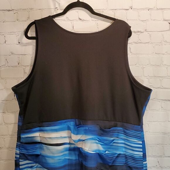 Lane Bryant blue and black striped sleeveless dress size 26 - Picture 9 of 10
